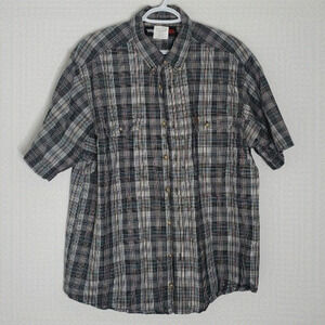 Wrangler Riggs workwear XL button down plaid short sleeve shirt